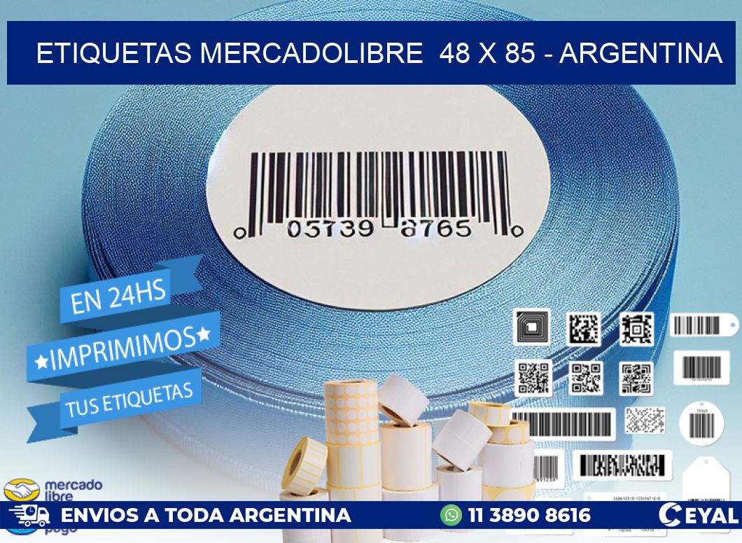 ETIQUETAS MERCADOLIBRE  48 x 85 - ARGENTINA