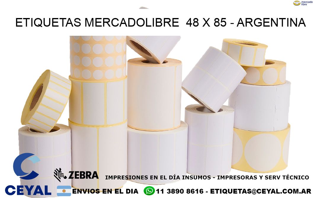 ETIQUETAS MERCADOLIBRE  48 x 85 - ARGENTINA