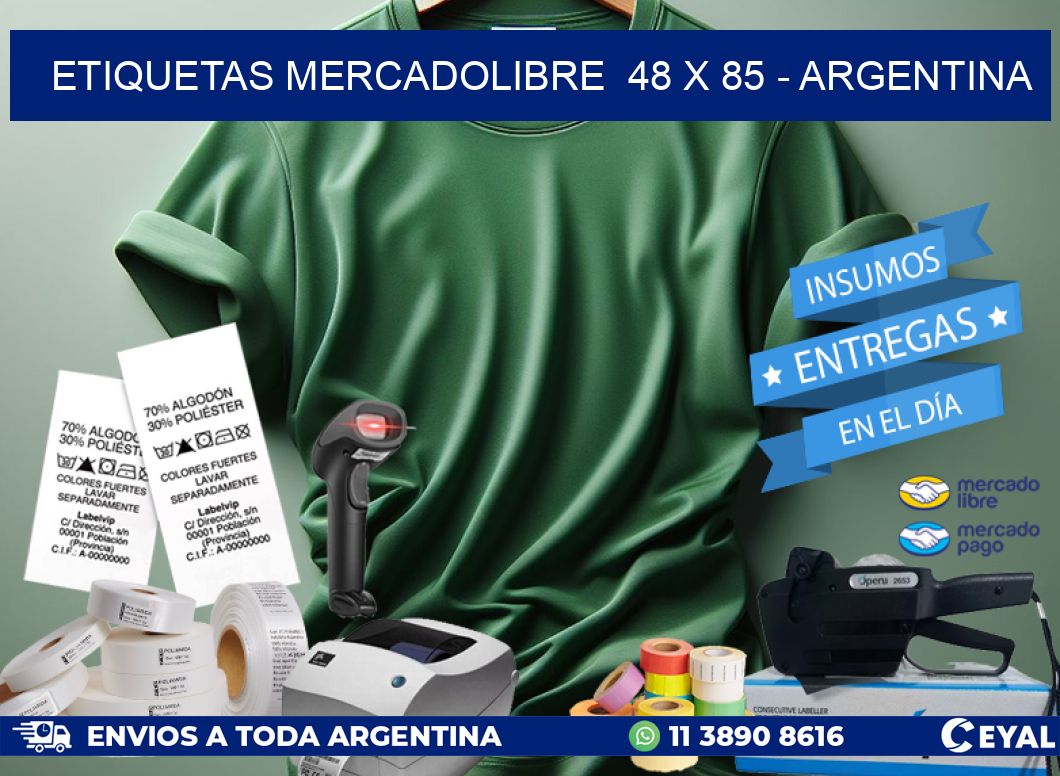 ETIQUETAS MERCADOLIBRE  48 x 85 – ARGENTINA