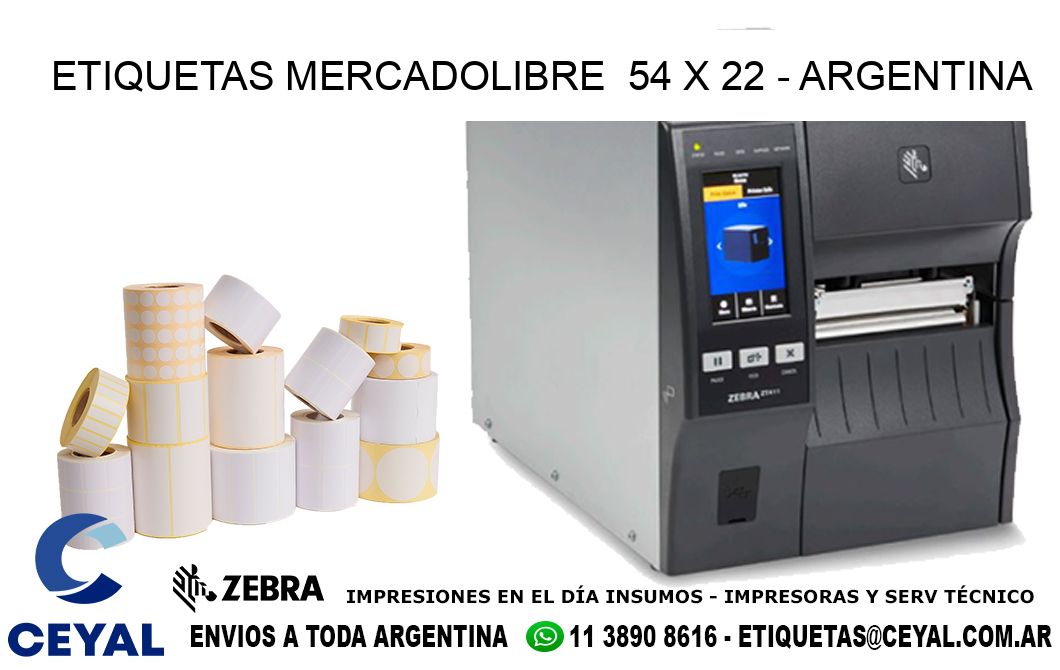 ETIQUETAS MERCADOLIBRE  54 x 22 - ARGENTINA