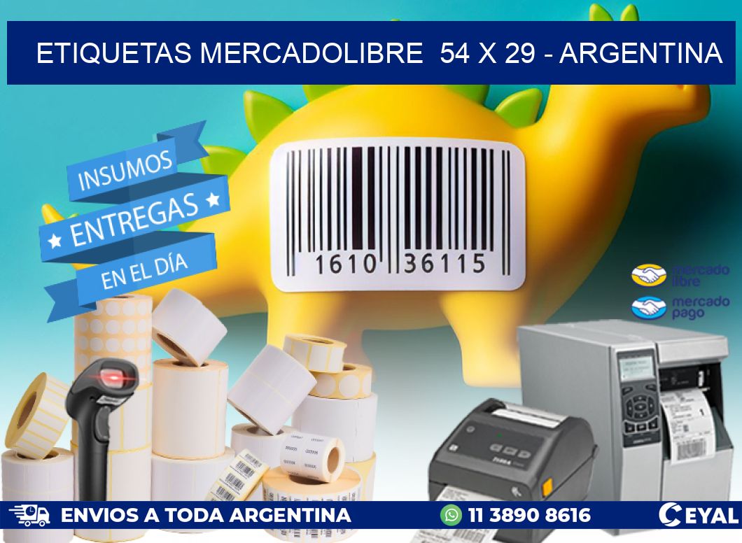 ETIQUETAS MERCADOLIBRE  54 x 29 - ARGENTINA