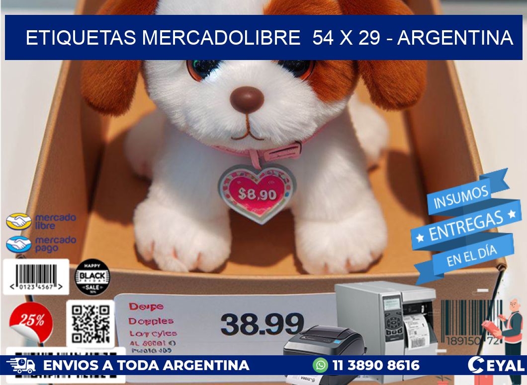 ETIQUETAS MERCADOLIBRE  54 x 29 – ARGENTINA