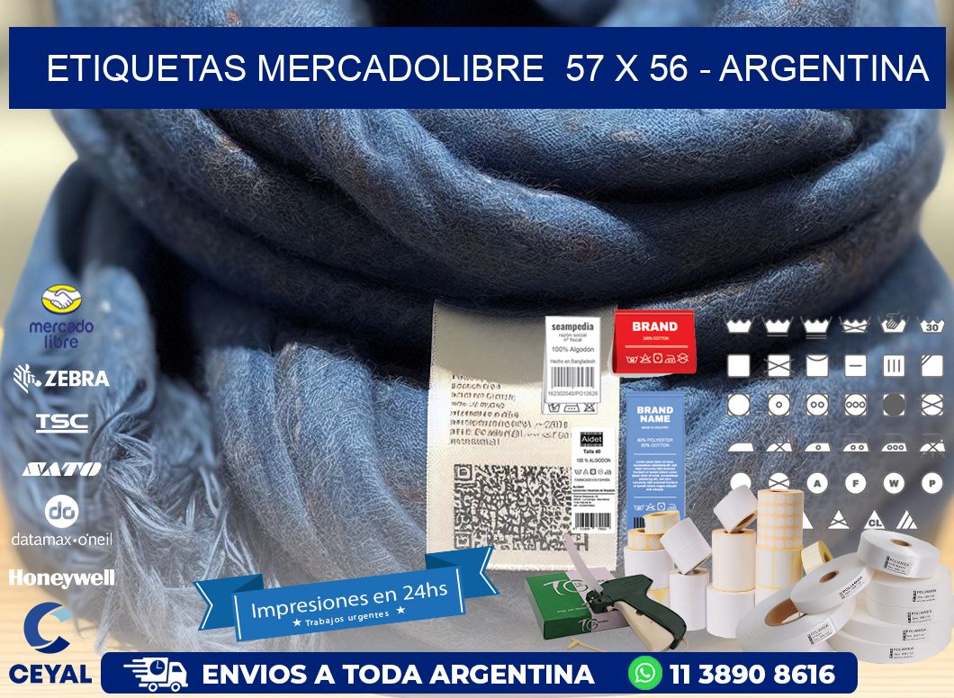 ETIQUETAS MERCADOLIBRE  57 x 56 - ARGENTINA