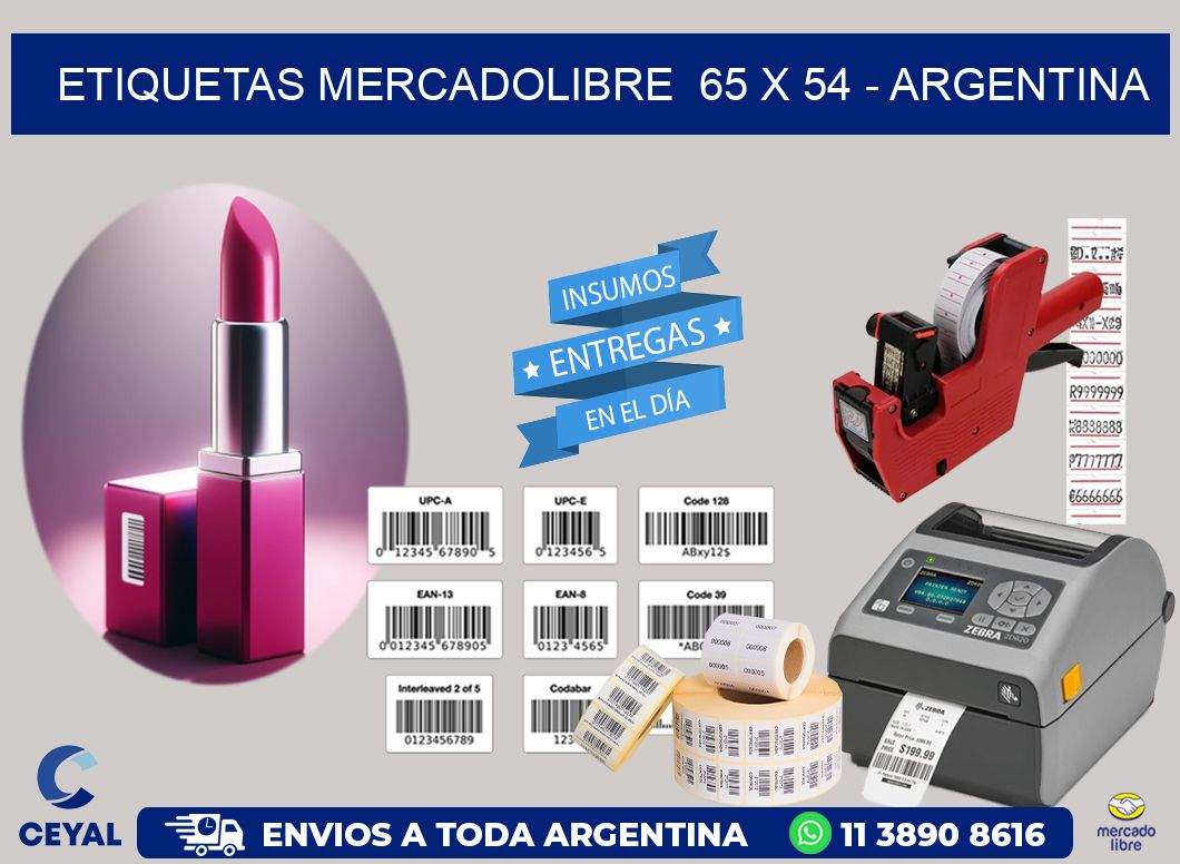 ETIQUETAS MERCADOLIBRE  65 x 54 - ARGENTINA