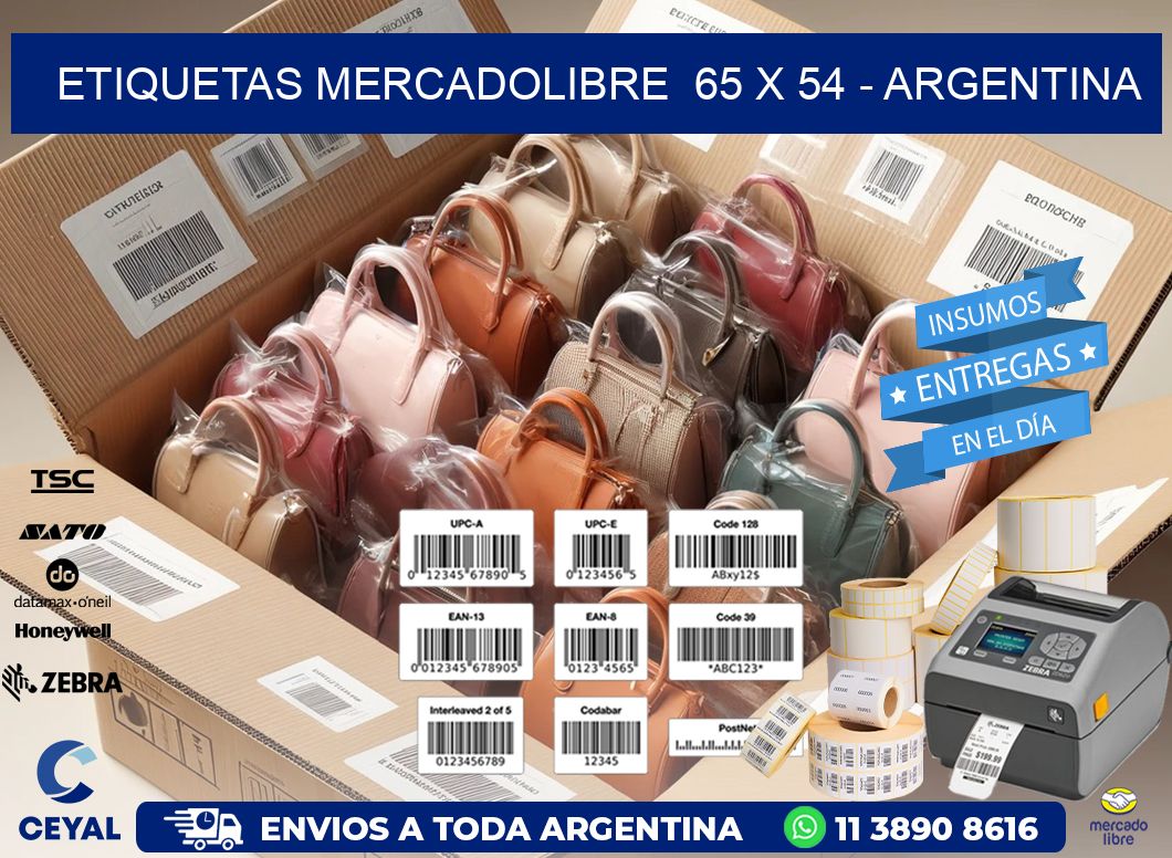 ETIQUETAS MERCADOLIBRE  65 x 54 - ARGENTINA