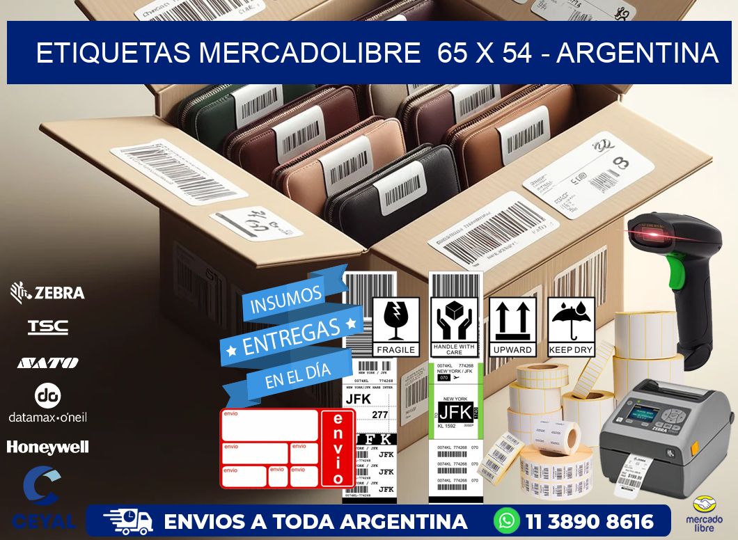 ETIQUETAS MERCADOLIBRE  65 x 54 - ARGENTINA