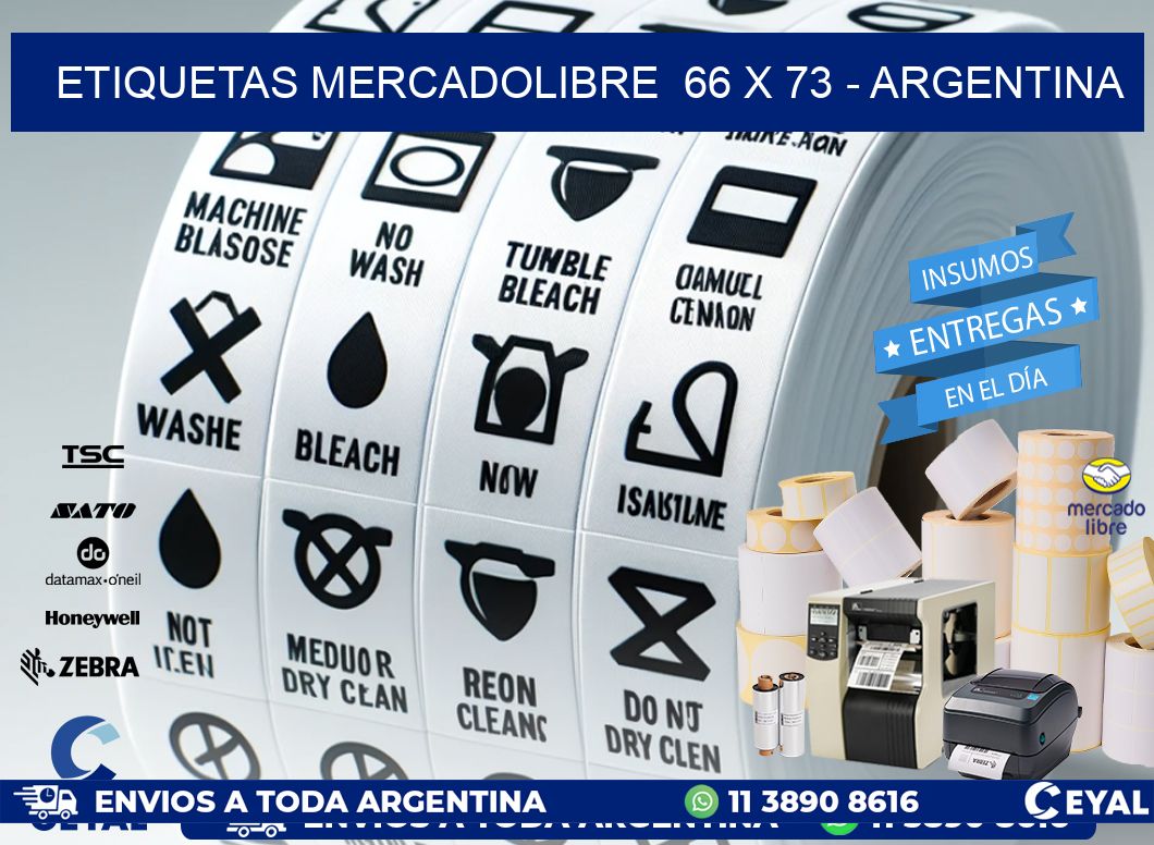 ETIQUETAS MERCADOLIBRE  66 x 73 - ARGENTINA