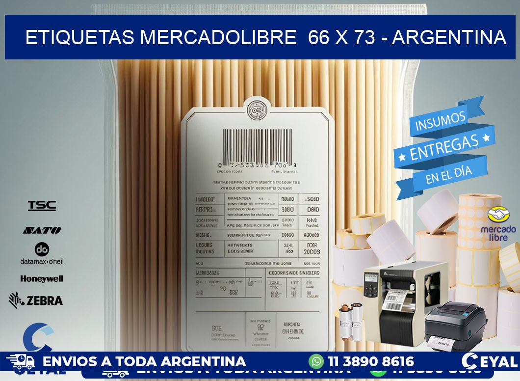 ETIQUETAS MERCADOLIBRE  66 x 73 - ARGENTINA