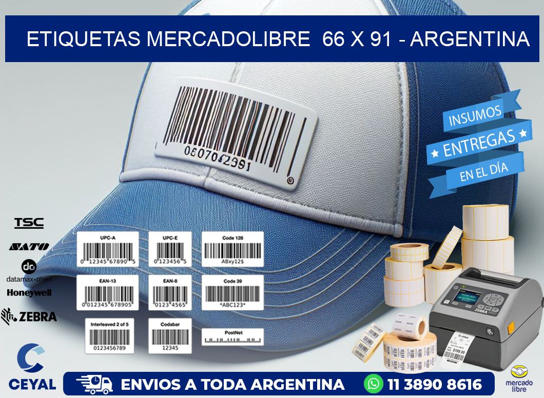 ETIQUETAS MERCADOLIBRE  66 x 91 - ARGENTINA