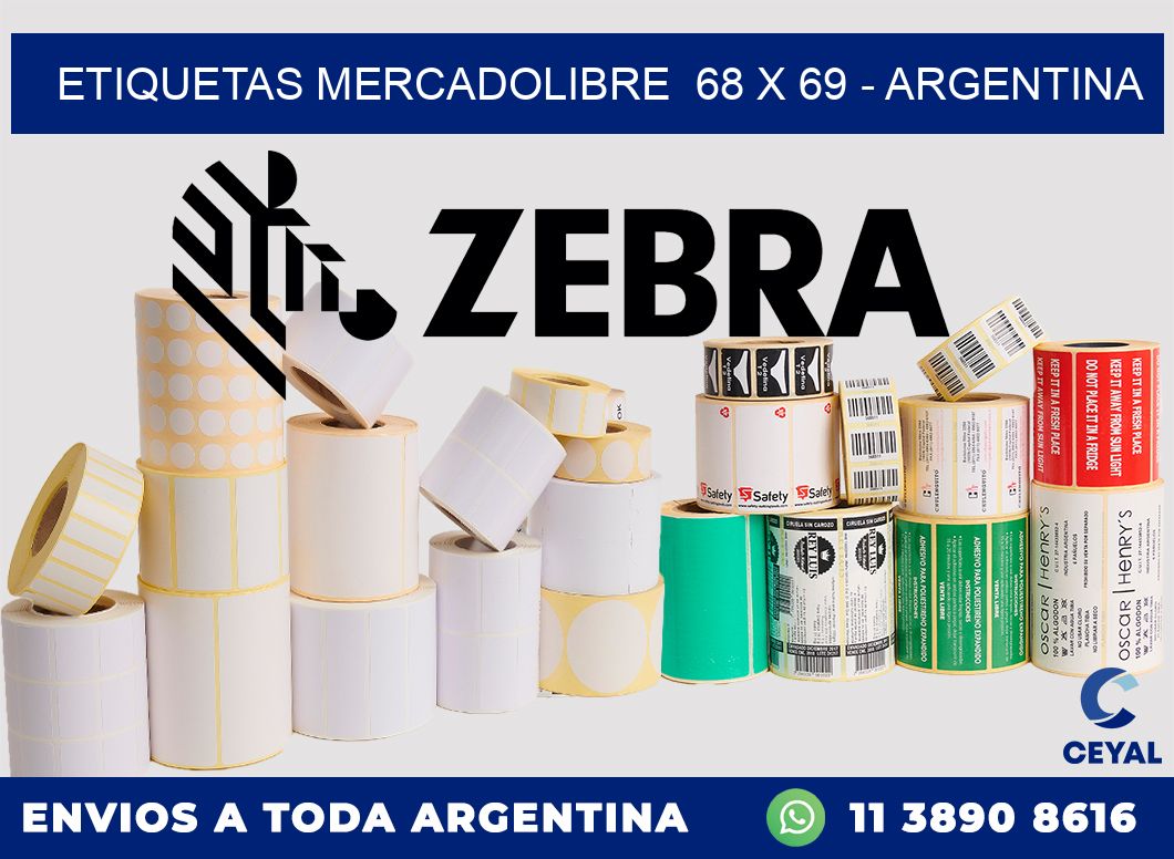 ETIQUETAS MERCADOLIBRE  68 x 69 – ARGENTINA