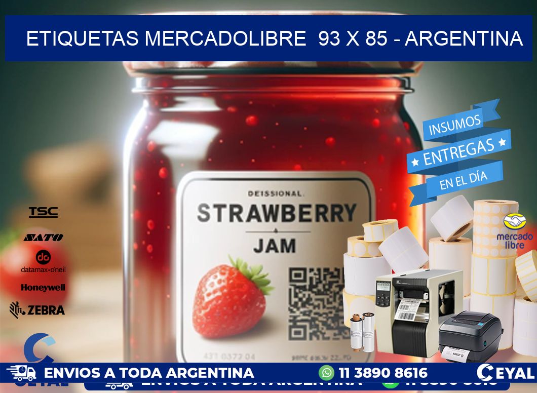 ETIQUETAS MERCADOLIBRE  93 x 85 - ARGENTINA