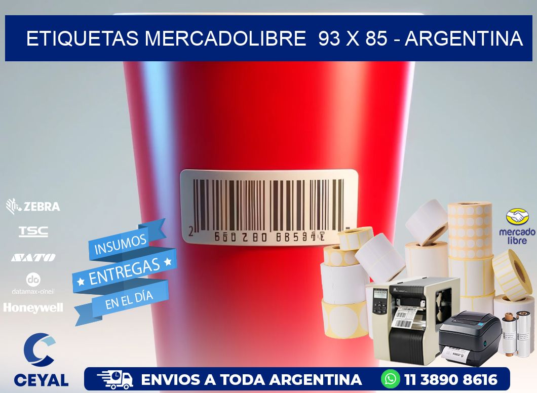 ETIQUETAS MERCADOLIBRE  93 x 85 - ARGENTINA